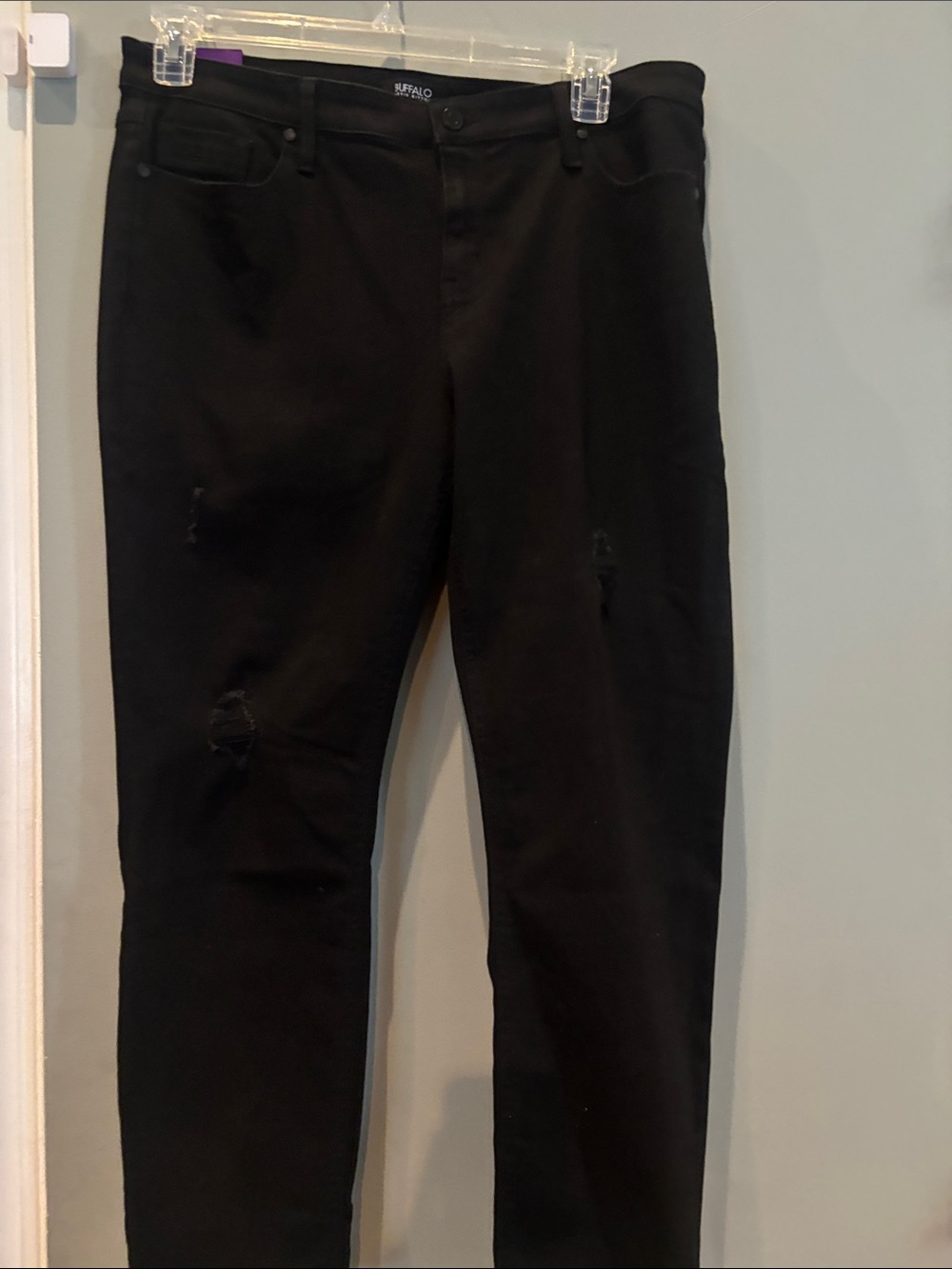 Buffalo David Bitton Black Ripped Slim Jeans